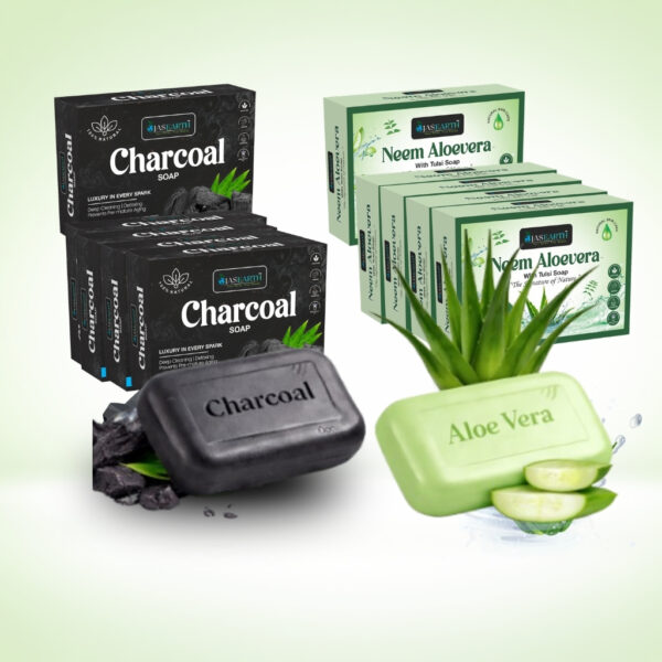 Charcoa & Aloevera Soap(Pack of 10)